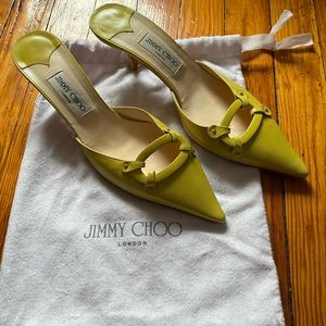 Jimmy Choo lime green kitten heels
